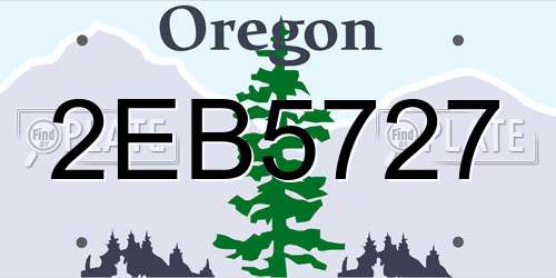 2EB5727 Oregon License Plate