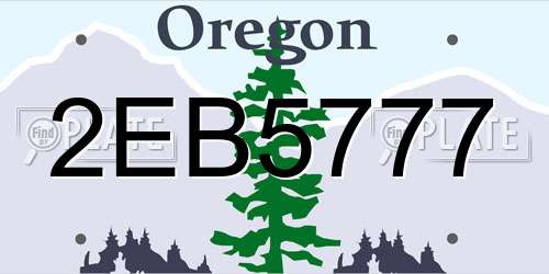 2EB5777 Oregon License Plate