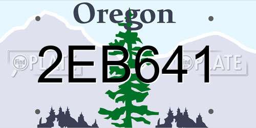 2EB641 Oregon License Plate