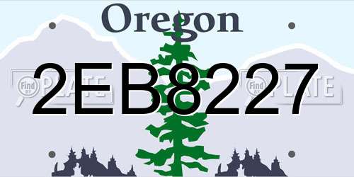 2EB8227 Oregon License Plate