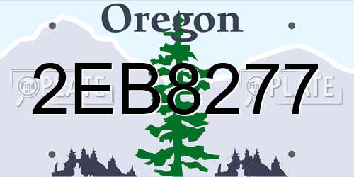 2EB8277 Oregon License Plate