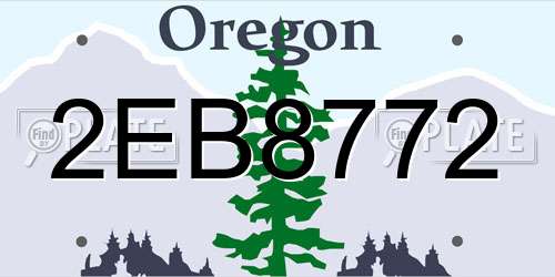 2EB8772 Oregon License Plate