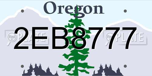 2EB8777 Oregon License Plate