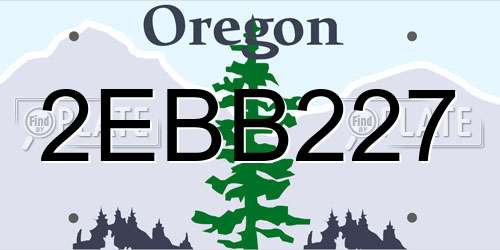 2EBB227 Oregon License Plate