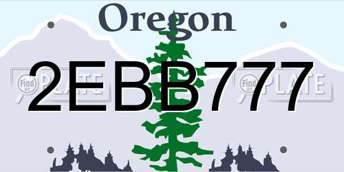 2EBB777 Oregon License Plate