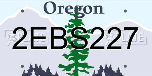 2EBS227 Oregon License Plate