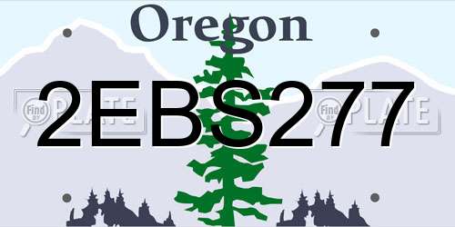 2EBS277 Oregon License Plate