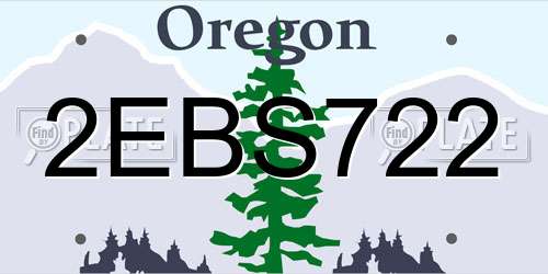 2EBS722 Oregon License Plate