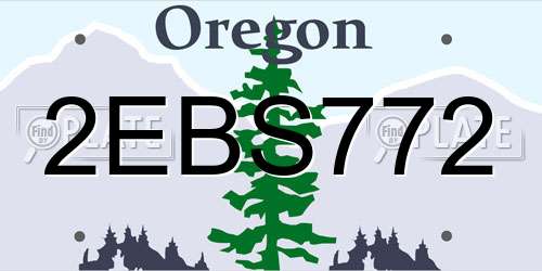 2EBS772 Oregon License Plate
