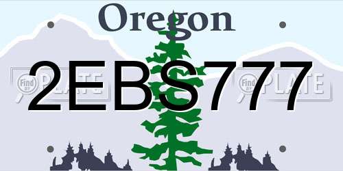 2EBS777 Oregon License Plate