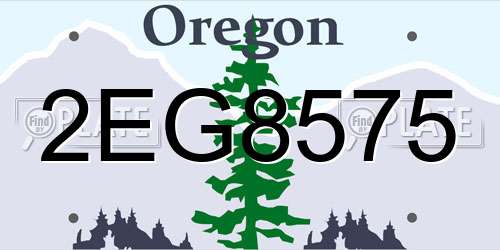 2EG8575 Oregon License Plate