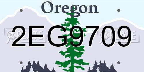 2EG9709 Oregon License Plate