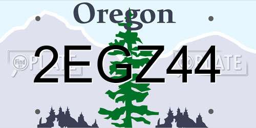 2EGZ44 Oregon License Plate