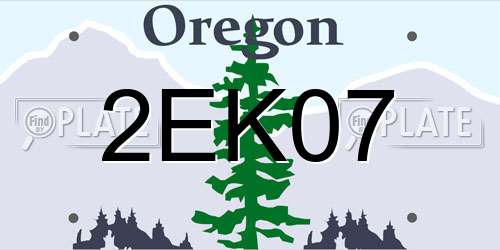 2EK07 Oregon License Plate