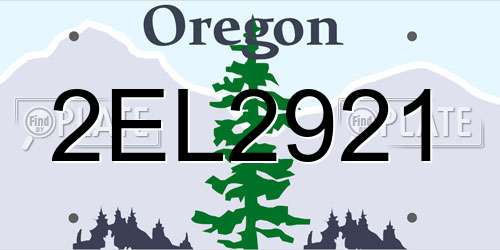 2EL2921 Oregon License Plate