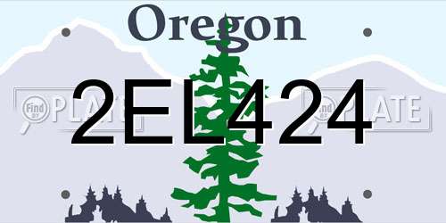 2EL424 Oregon License Plate