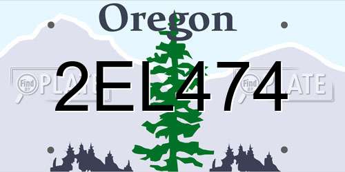 2EL474 Oregon License Plate