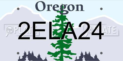 2ELA24 Oregon License Plate