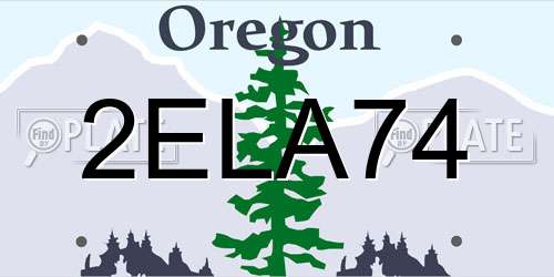 2ELA74 Oregon License Plate
