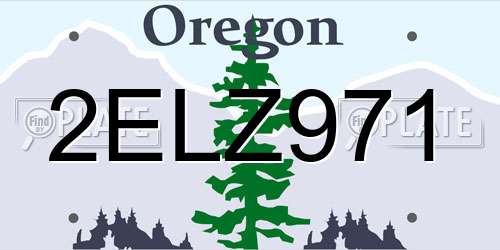 2ELZ971 Oregon License Plate