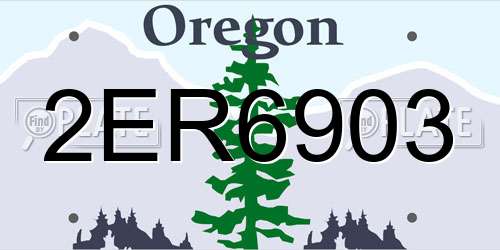 2ER6903 Oregon License Plate