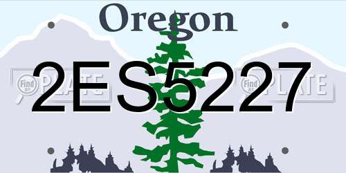 2ES5227 Oregon License Plate