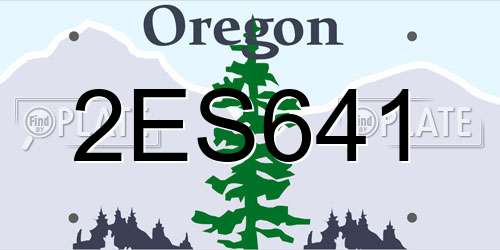 2ES641 Oregon License Plate