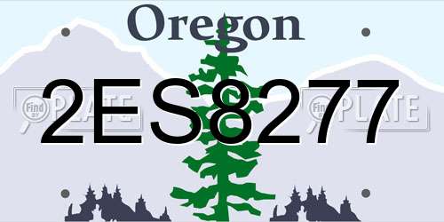2ES8277 Oregon License Plate