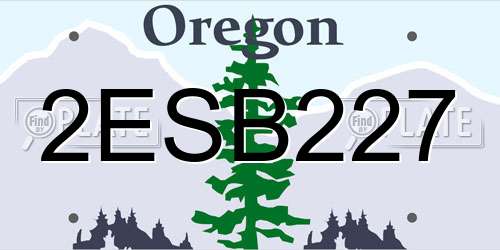 2ESB227 Oregon License Plate