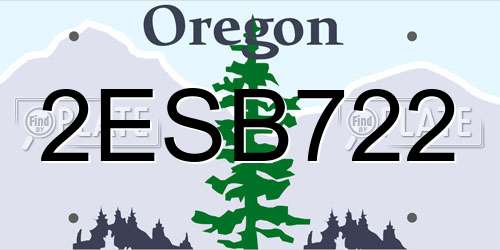 2ESB722 Oregon License Plate