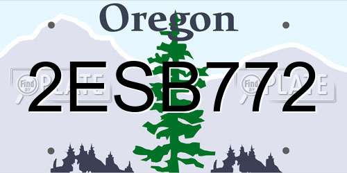 2ESB772 Oregon License Plate