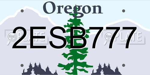 2ESB777 Oregon License Plate