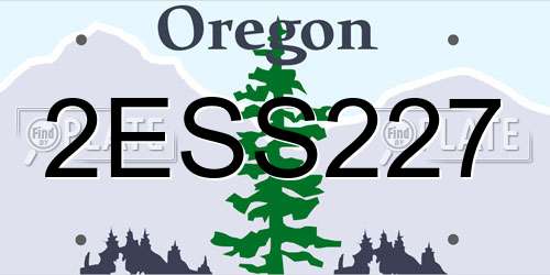 2ESS227 Oregon License Plate