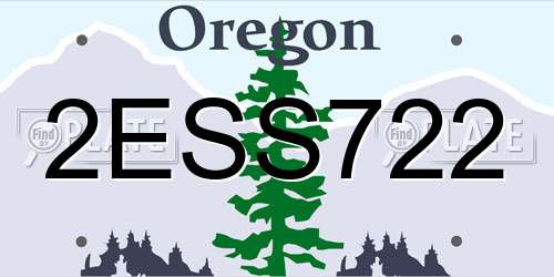 2ESS722 Oregon License Plate