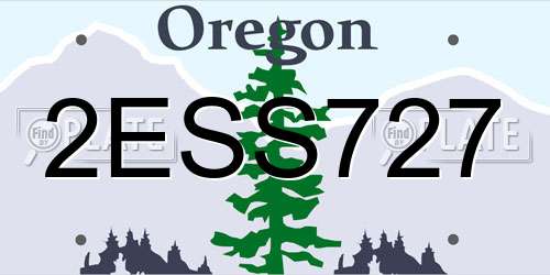 2ESS727 Oregon License Plate