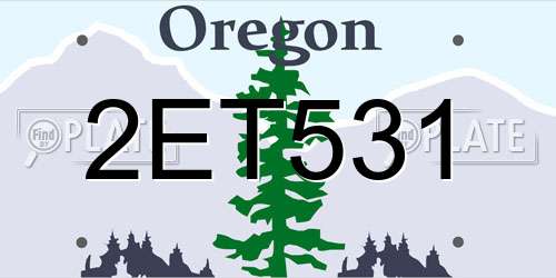 2ET531 Oregon License Plate