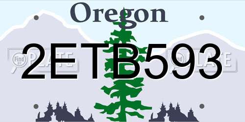 2ETB593 Oregon License Plate