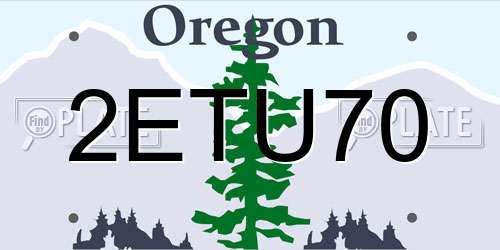 2ETU70 Oregon License Plate