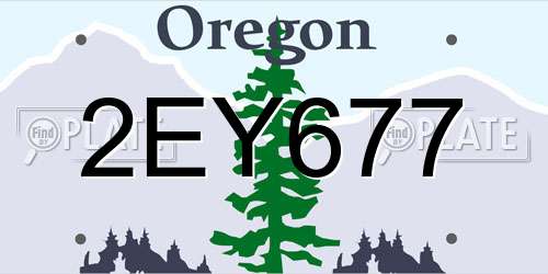 2EY677 Oregon License Plate