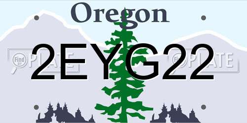 2EYG22 Oregon License Plate
