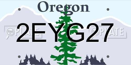 2EYG27 Oregon License Plate