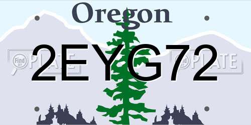2EYG72 Oregon License Plate