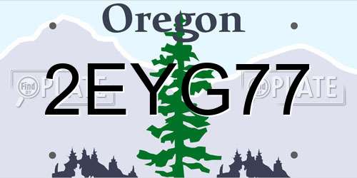 2EYG77 Oregon License Plate