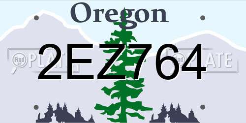 2EZ764 Oregon License Plate