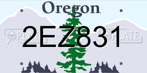2EZ831 Oregon License Plate