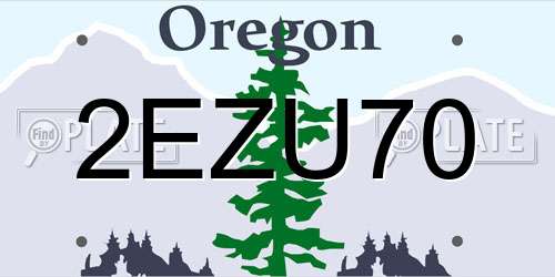 2EZU70 Oregon License Plate