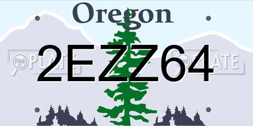 2EZZ64 Oregon License Plate