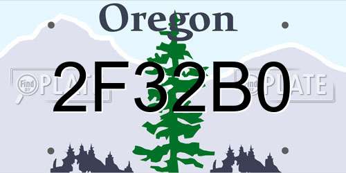 2F32B0 Oregon License Plate