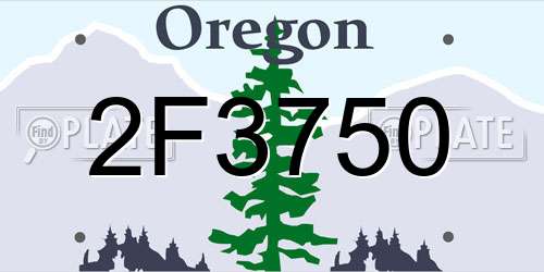 2F3750 Oregon License Plate