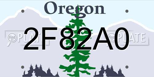 2F82A0 Oregon License Plate